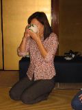 Yasuko drinks her tea